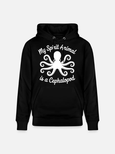 Octopus Minimal Art - Stanley/Stella CRUISER Unisex Organic Hoodie - black