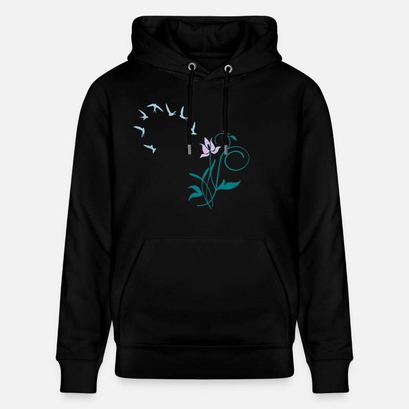 Orchidee / orchid (2c) - Sweat à capuche bio CRUISER Stanley/Stella Unisexe - noir