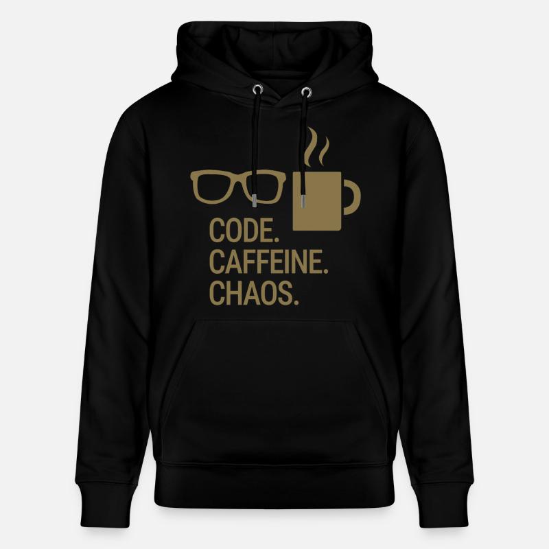 Code. Caféine. Chaos. - Sweat à capuche bio CRUISER Stanley/Stella Unisexe - noir