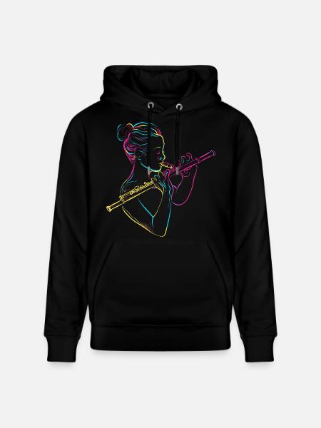Flute Girl 80s - Stanley/Stella CRUISER Unisex Organic Hoodie - black