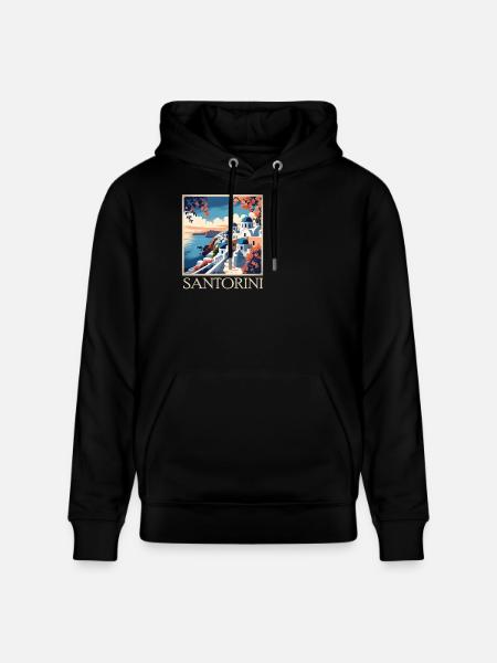 Santorini - Stanley/Stella CRUISER Unisex Organic Hoodie - black