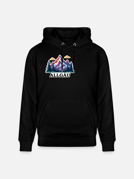 Allgäu bunt - Stanley/Stella Unisex Bio-Hoodie CRUISER - Schwarz