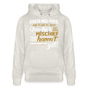 Grandpas Help Grandkids Into Mischief - Stanley/Stella CRUISER Unisex Organic Hoodie - heather oatmeal - Front - Alina (178cm) & Michal (187cm)