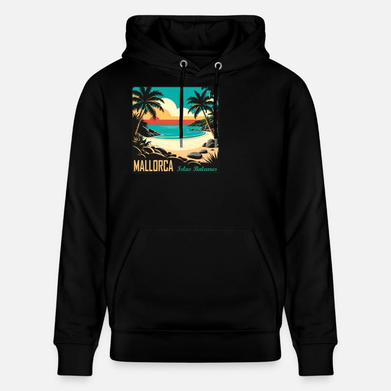 Majorque, Îles Baléares - Sweat à capuche bio CRUISER Stanley/Stella Unisexe - noir