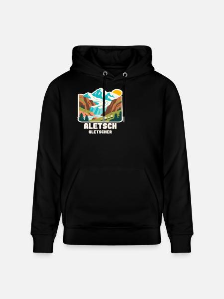 Aletsch Glacier - Stanley/Stella CRUISER Unisex Organic Hoodie - black