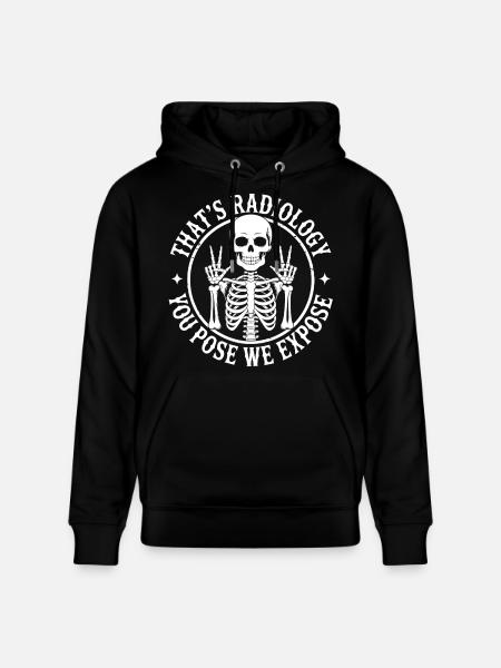 Skeleton Radiology Logo Motif - Stanley/Stella CRUISER Unisex Organic Hoodie - black