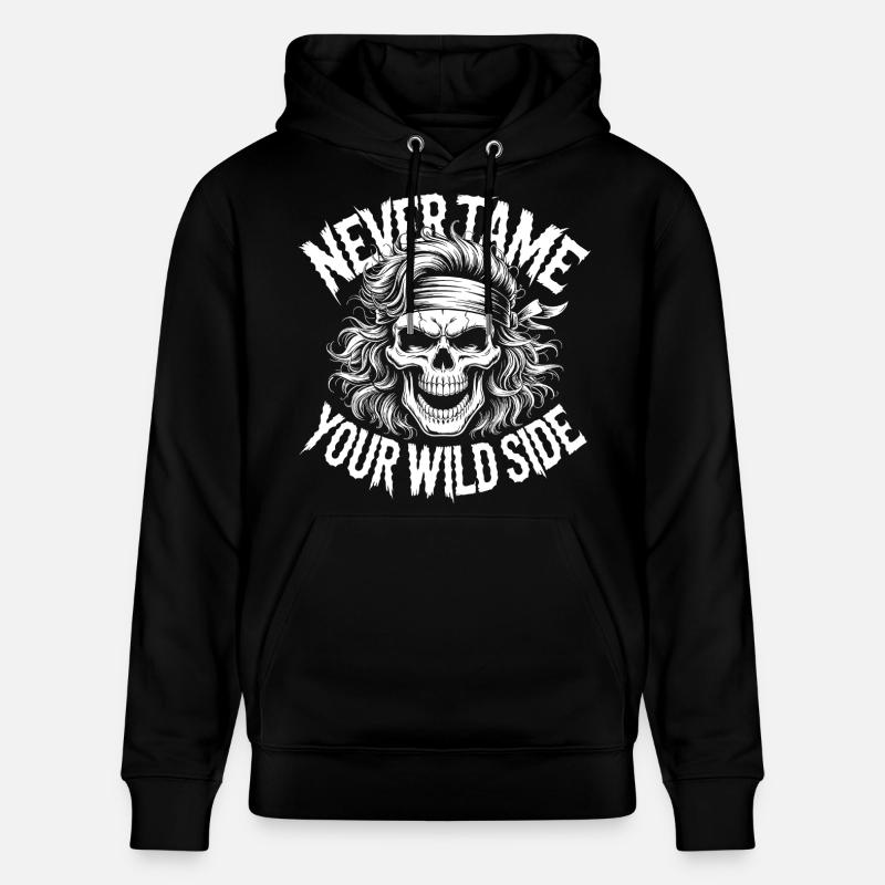 Wilde Seite Schädel-Design - Stanley/Stella Unisex Bio-Hoodie CRUISER - Schwarz