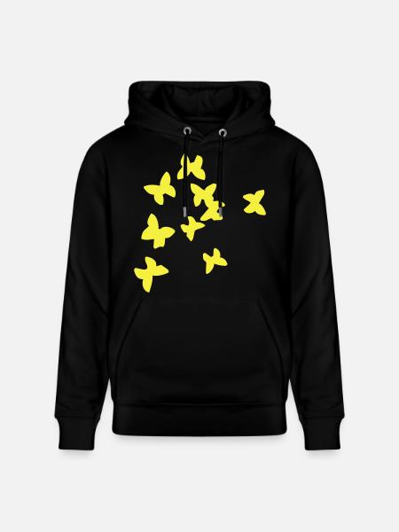 Gelbe Sommervögel - Stanley/Stella CRUISER Unisex Organic Hoodie - black