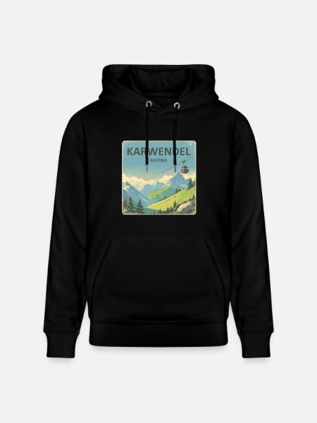 Karwendel retro seilbahn - Stanley/Stella Unisex Bio-Hoodie CRUISER  - Schwarz