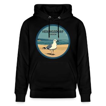 Heringsdorf - Stanley/Stella Unisex Bio-Hoodie CRUISER  - Schwarz - Vorne - Alina (178cm) & Michal (187cm)