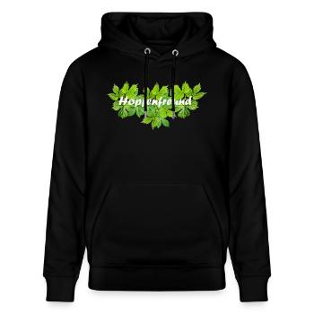Hopfenfreund Bier Biertrinker unterhopft - Stanley/Stella Unisex Bio-Hoodie CRUISER  - Schwarz - Vorne - Alina (178cm) & Michal (187cm)
