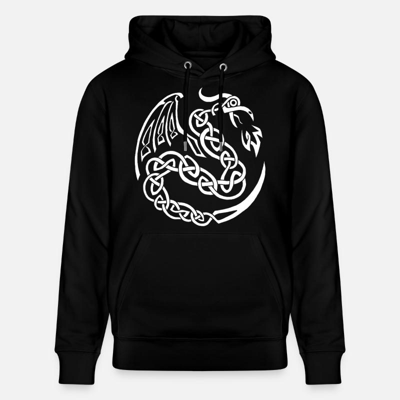 Dragon celte blanc - Sweat à capuche bio CRUISER Stanley/Stella Unisexe - noir