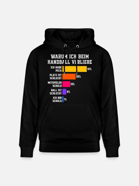 Why I lose at handball Handball - Stanley/Stella CRUISER Unisex Organic Hoodie - black