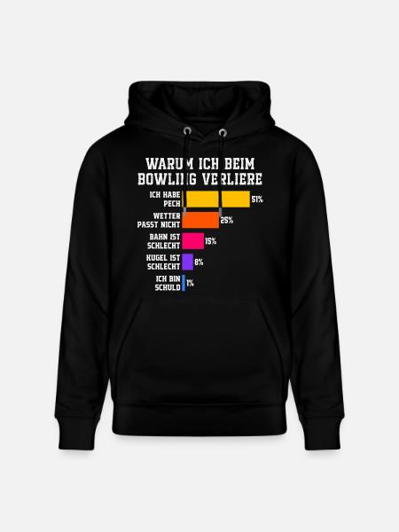 Why I lose at bowling Bowling - Stanley/Stella CRUISER Unisex Organic Hoodie - black