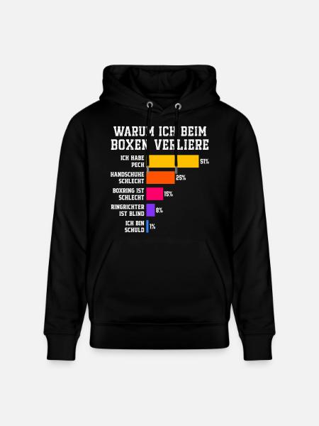 Why I lose in boxing Boxing - Stanley/Stella CRUISER Unisex Organic Hoodie - black