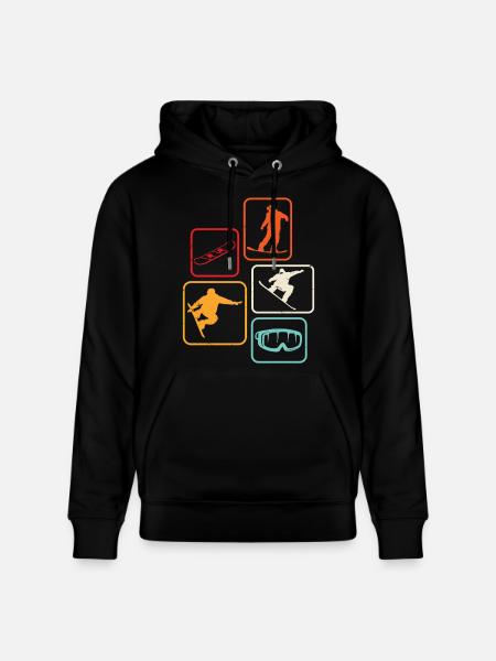 Snowboard retro Snowboarding Skiing - Stanley/Stella CRUISER Unisex Organic Hoodie - black