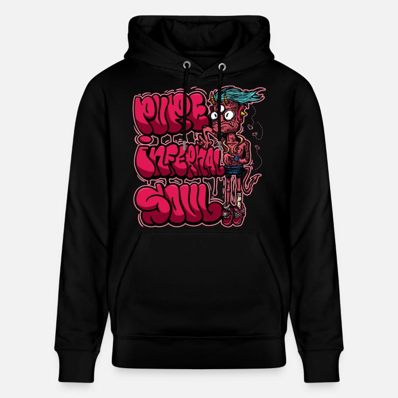 Monstre de graffiti rose néon - Sweat à capuche bio CRUISER Stanley/Stella Unisexe - noir