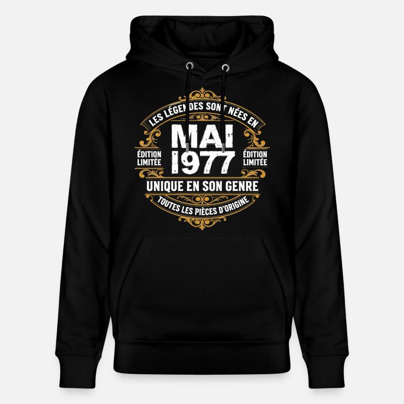 May 1977  - Sweat à capuche bio CRUISER Stanley/Stella Unisexe - noir