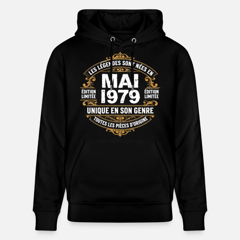 May 1979  - Sweat à capuche bio CRUISER Stanley/Stella Unisexe - noir