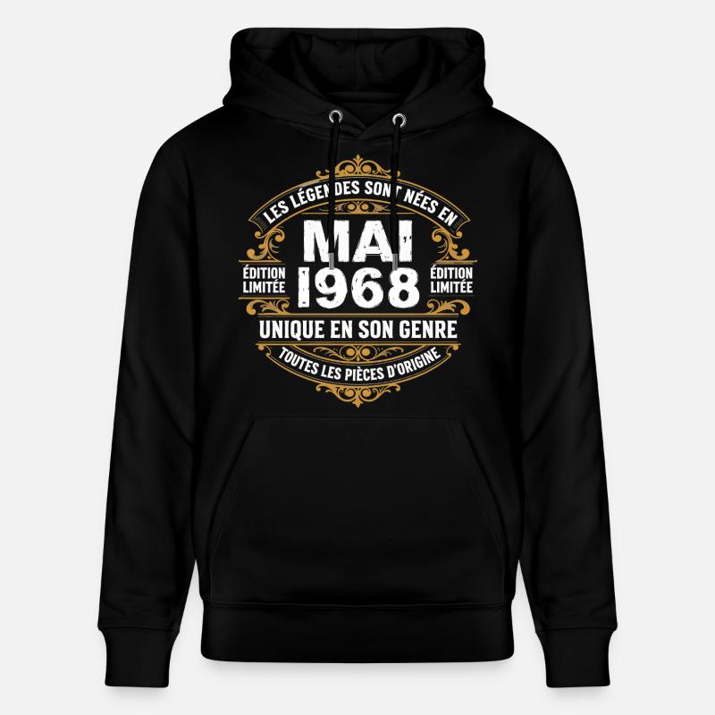 May 1968  - Sweat à capuche bio CRUISER Stanley/Stella Unisexe - noir