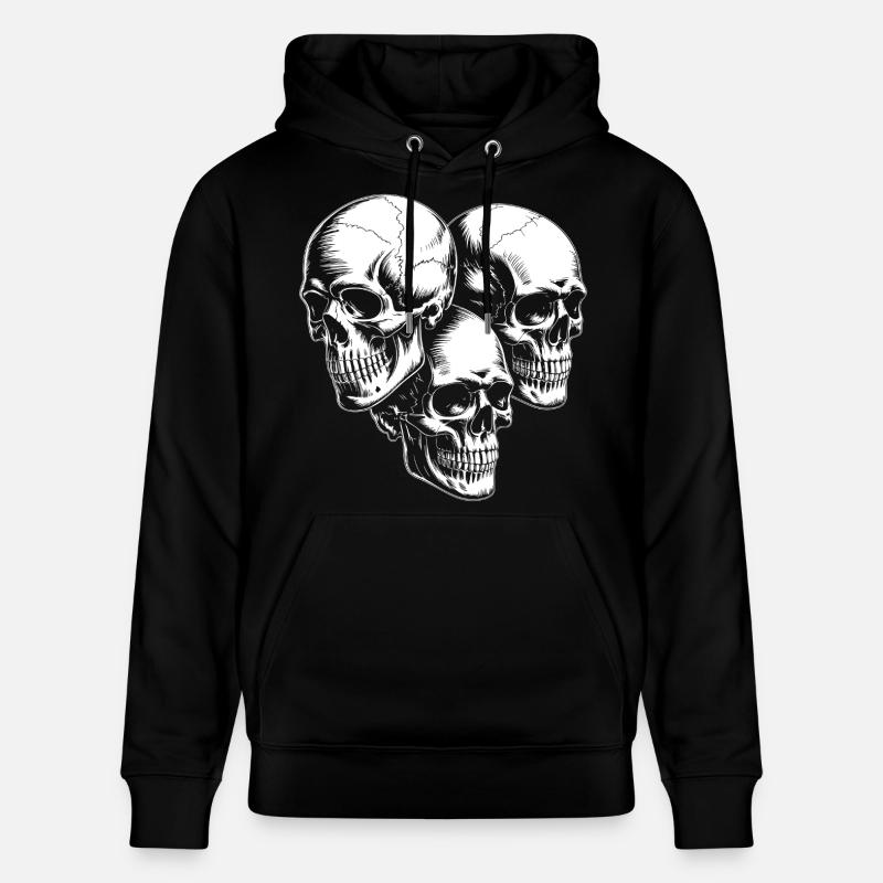 Silhouette du Triple Crâne - Sweat à capuche bio CRUISER Stanley/Stella Unisexe - noir