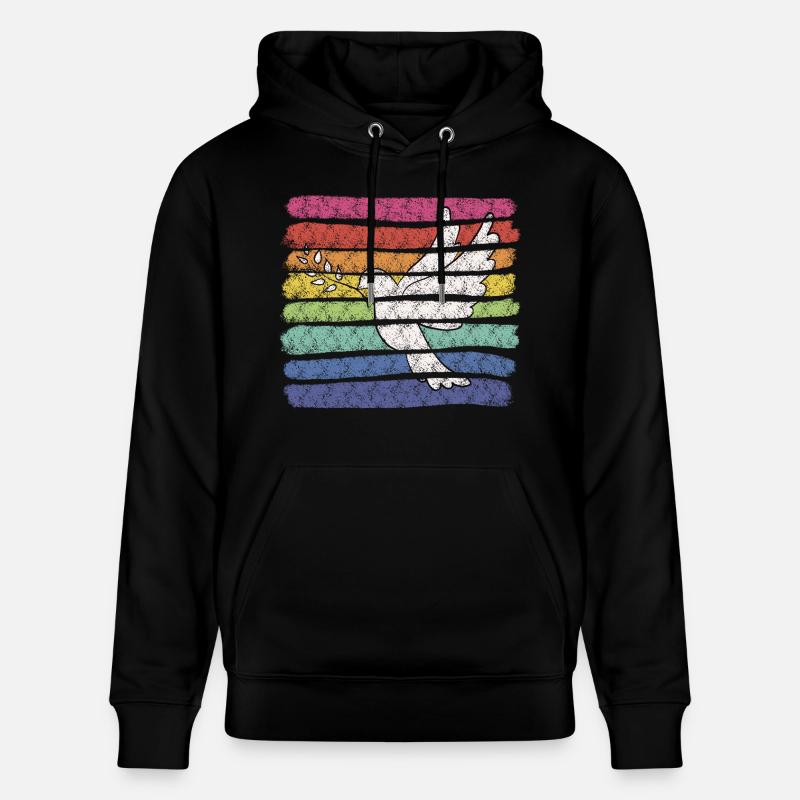 Colombe arc-en-ciel - Sweat à capuche bio CRUISER Stanley/Stella Unisexe - noir