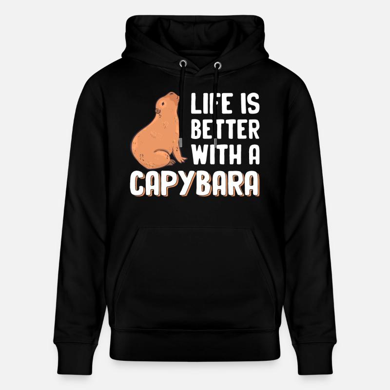 Capybara - Sweat à capuche bio CRUISER Stanley/Stella Unisexe - noir