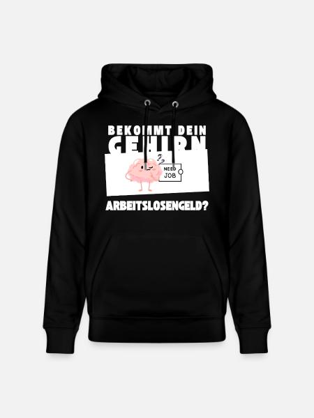 Arbeitsloses Gehirn - Stanley/Stella Unisex Bio-Hoodie CRUISER - Schwarz