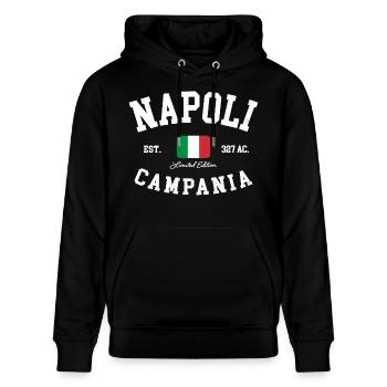 Napoli Campania Italia Flagge Italien Neapel - Stanley/Stella Unisex Bio-Hoodie CRUISER  - Schwarz - Vorne - Alina (178cm) & Michal (187cm)