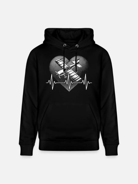 Herzschlag Modellflugzeug - Stanley/Stella Unisex Bio-Hoodie CRUISER  - Schwarz