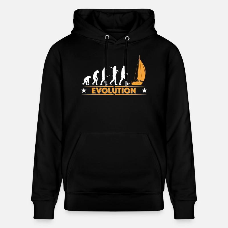 Segeln Evolution - orange/weiss - Stanley/Stella Unisex Bio-Hoodie CRUISER  - Schwarz