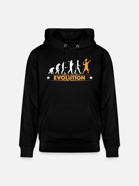 Tennis Evolution - orange/weiss - Stanley/Stella CRUISER Unisex Organic Hoodie - black