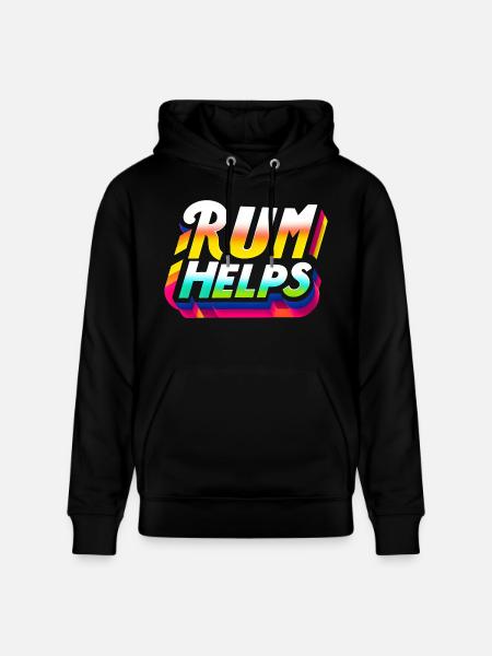 Rum Helps 9 - Stanley/Stella Unisex Bio-Hoodie CRUISER - Schwarz