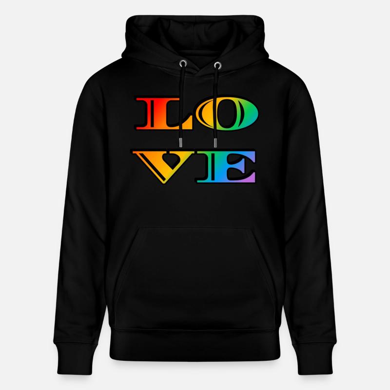 Amour arc-en-ciel rétro - Sweat à capuche bio CRUISER Stanley/Stella Unisexe - noir