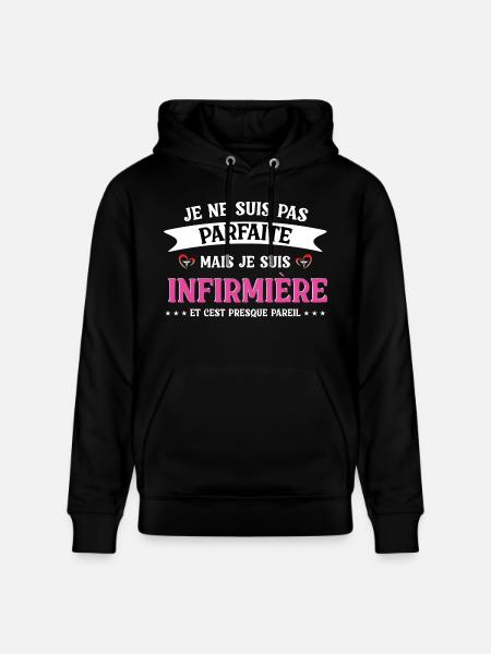 Pas parfaite mais infirmière - Sweat à capuche bio CRUISER Stanley/Stella Unisexe - noir