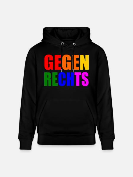 Gegen rechts - Stanley/Stella Unisex Bio-Hoodie CRUISER - Schwarz
