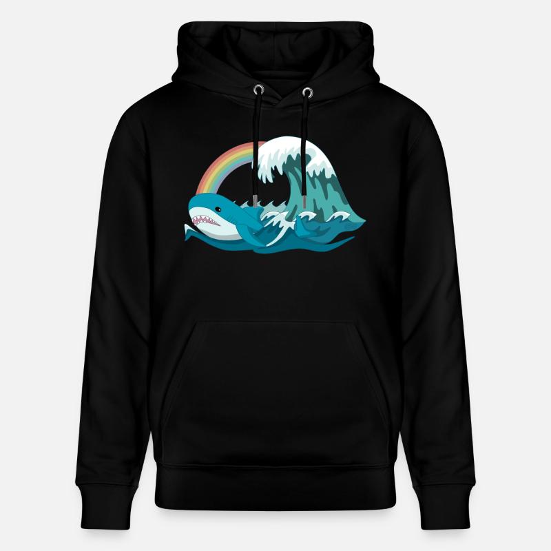 Pride Blahaj mit Regenbogen - Stanley/Stella Unisex Bio-Hoodie CRUISER  - Schwarz