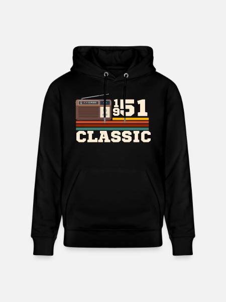 Anniversary 1951 retro classic - Stanley/Stella CRUISER Unisex Organic Hoodie - black