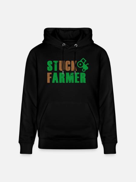 STUCK FARMER GREEN BROWN - Stanley/Stella CRUISER Unisex Organic Hoodie - black