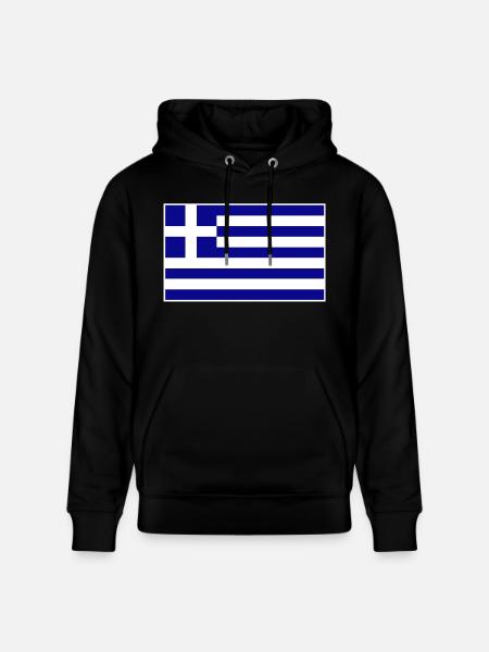 Greece Flag - Stanley/Stella CRUISER Unisex Organic Hoodie - black