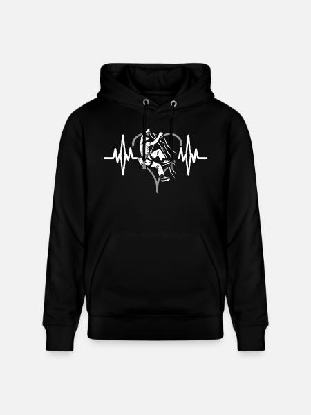 Herzschlag Bergsteiger - Stanley/Stella Unisex Bio-Hoodie CRUISER - Schwarz