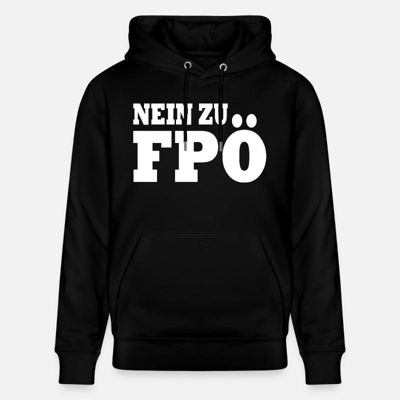 Non à fpö - Sweat à capuche bio CRUISER Stanley/Stella Unisexe - noir