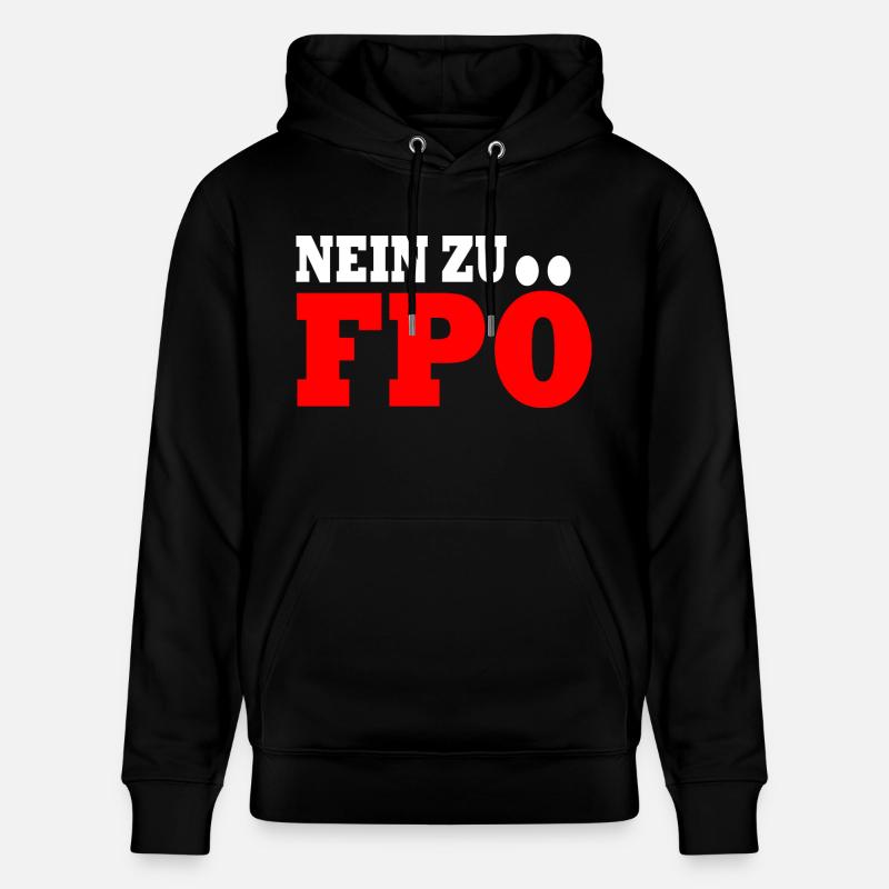 Non à fpö - Sweat à capuche bio CRUISER Stanley/Stella Unisexe - noir
