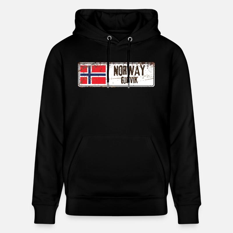 Gjøvik Norvège Drapeau - Sweat à capuche bio CRUISER Stanley/Stella Unisexe - noir