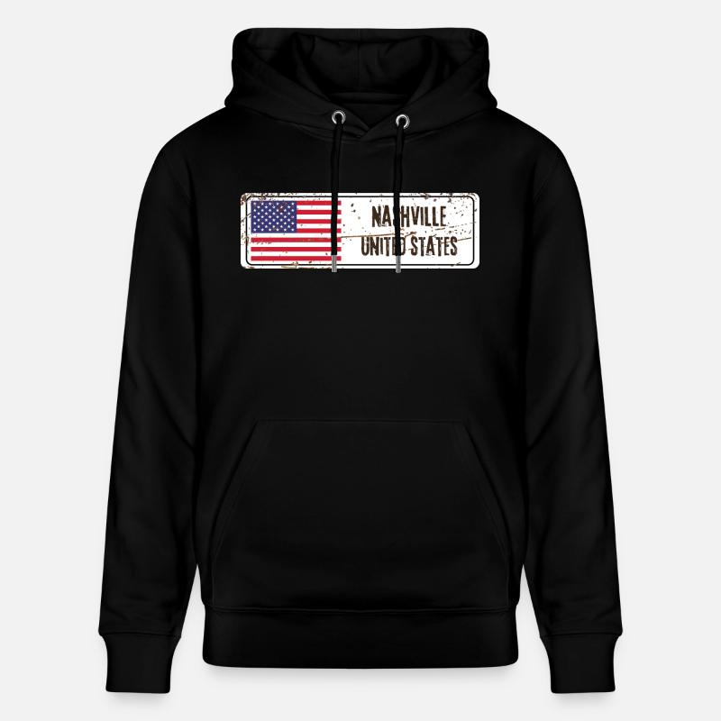 Nashville Drapeau des États-Unis - Sweat à capuche bio CRUISER Stanley/Stella Unisexe - noir
