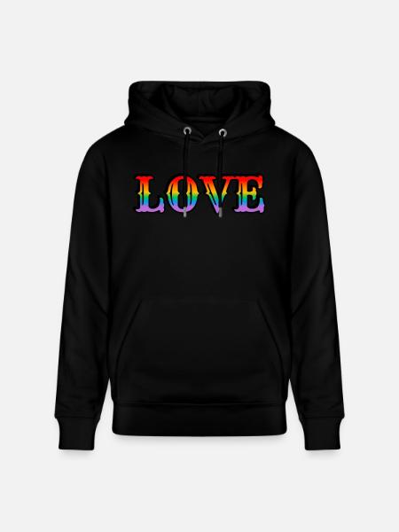 Retro Regenbogen Liebe - Stanley/Stella Unisex Bio-Hoodie CRUISER  - Schwarz