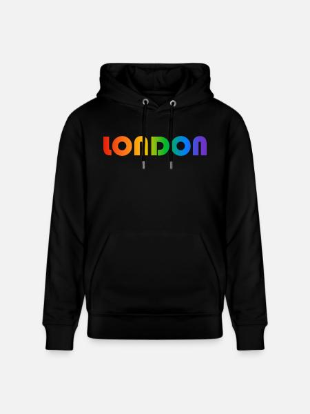 London Regenbogen Text - Stanley/Stella Unisex Bio-Hoodie CRUISER - Schwarz