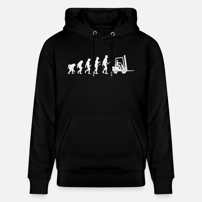 Gabelstapler-Evolution - Stanley/Stella Unisex Bio-Hoodie CRUISER  - Schwarz