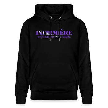 KRANKENSCHWESTER KRANKENSCHWESTER DOKTOR HUMOR DRÖLES 5 - Stanley/Stella Unisex Bio-Hoodie CRUISER  - Schwarz - Vorne - Alina (178cm) & Michal (187cm)