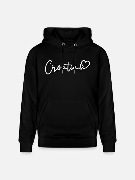 Croatia Heartbeat - Stanley/Stella CRUISER Unisex Organic Hoodie - black